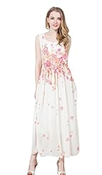 Flared-Skirt Corset   Waistline Floral Print Sleeveless Cocktail Summer Lace Chiffon Party Dress/Tunic 