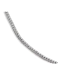 .925 Sterling Silver 18" Bali Wheat 4mm Chain Necklace with Hook Clasps