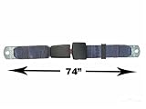 2-Point Lap Seat Belt, Navy, 74 Inch Length, with End Release Button