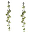 Green Dyed Freshwater Pearl Dangle Drop Earrings in Sterling Silver