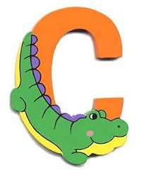 Wooden Crocodile Letter C Magnet by The Toy Workshop