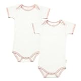 Organic Cotton Short-Sleeve Bodysuits 2-pk. - Pink Trim (3-6 mos.)