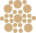Set of 30 - Light Brown Circles Polka Dots Vinyl Wall Graphic Decals Stickers