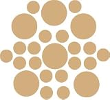 Set of 30 - Light Brown Circles Polka Dots Vinyl Wall Graphic Decals Stickers
