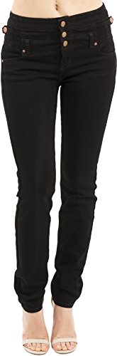 Eunina Women's High Waisted Stretch Skinny Denim Jeans Black