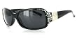 Sunburst PL7372 Polarized Designer Sunglasses Protect Your Eyes From Harmful Glare and are Inlaid with Austrian Crystals and Pebble Temple Decoration for Fashion- and Safety-Conscious Women