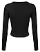 JJ Perfection Women's Solid Woven Open Front Long Sleeve Cropped Cardigan