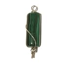 Malachite Pendant 08 Wire Wrapped Genuine Green Banded Stone Silver Firefly 2.1