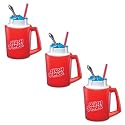 SLUSH MUGS Frozen Beverage Red Slushie Cups - SET of 3 - Slushee Treats