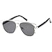 zeroUV - Modern Fashion Full Metal Crossbar Technologic Flat Lens Aviator Sunglasses 54mm