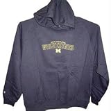 Michigan Wolverines NCAA Goalie Hooded Sweatshirt (Navy Blue) (Medium)(Full Chest Logo)