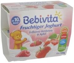 Bebivita Fruchtiger Joghurt Erdbeere-Himbeere in Apfel 4 x 100 g