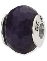 Sterling Silver Purple Quartz Stone Charm for 3mm Bracelets