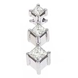 14k White 3 Stone 0.6 Ct Diamond Pendant