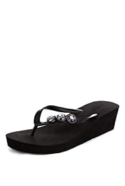Diamanté Wedge Flip-Flops