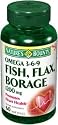 Nature's Bounty Omega 3-6-9 Fish, Flax, Borage 1200 mg softgels 60 ea