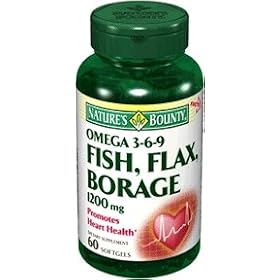 Click here to buy Nature's Bounty Omega 3-6-9 Fish, Flax, Borage 1200 mg softgels 60 ea by Nature's Bounty.