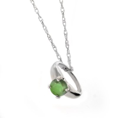 10K WG May Birthstone Small Ring Charm-Emerald