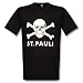 St. Pauli T-Shirt Totenkopf, 100% Baumwolle, St. Pauli Shirt mit Totenkopf Motiv, Rundkragen