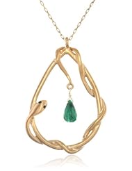 Satya Jewelry "Serpent" Nagini Emerald Chain Necklace, 36"