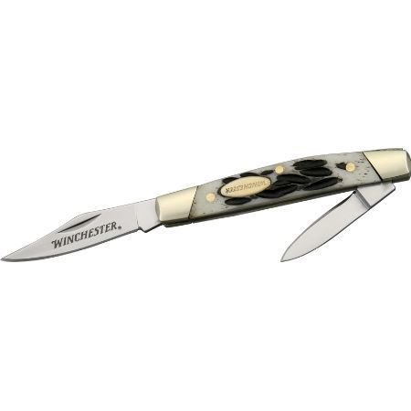 Winchester 22-41776 Mini Two Blade Stockman Jigged Bone Knife, Fine Edge Hunting Knives