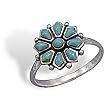 Turquoise Flower Sterling Silver Ring