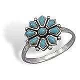 Turquoise Flower Sterling Silver Ring