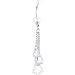 White Faux Pearl Hollow Heart Chain Drop Belly Ring