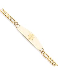 8 Inch 14k Gold Non-enameled Medical ID Bracelet