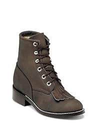 Shoes: Justin Juniors/Kids Lace-R Boots Bay Apache Style 545C Size 13 D