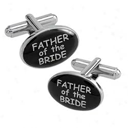 Wedding Cufflinks for Father of the Bride in Black & Silver by Cuff-Daddy