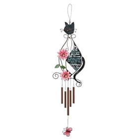 Home2Garden Cat Wind Chime Rustic Metal Finish