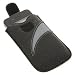 Produkt-Bild: XiRRiX Vertikal Tasche H&uuml;lle Case Handy Tasche mit Ausziehhilfe und XiRRiX Pr&auml;gung schwarz-grau f&uuml;r Nokia E71 N97 5800 XpressMusic E72 6730 classic E52 3720 Classic 5230 X6 C5 N8 C3 X2 C7 E6 N9 500 Fate 701 603 Oro Asha 303 Lumia 800