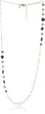 Lionette NY "Debut" Gold Plated Long Pearl and Fluorite Necklace