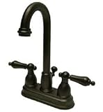 IMAGE OF Kingston Brass KB3615AL Restoration Deck Mount Bathroom Faucet with Brass Pop-Up, Oil Rubbed Bronze