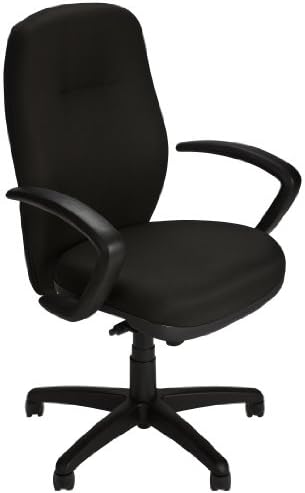 Via Seating Riva Act2 Series High-Back Ergonomic Task Chair, Black Fabric