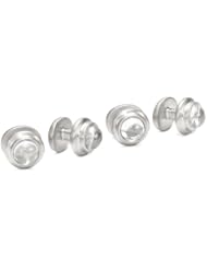 ROTENIER Created White Topaz Globe Studs Set