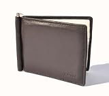Monk Brixton Money Clip Leather Wallet Brown (Cream) with Gift Box