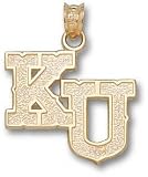 Kansas Jayhawks Solid 10K Gold ''KU'' Pendant