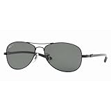 Ray Ban Tech Sunglasses RB8301 002/N5 Black/Crystal Green Polarized, 56mm