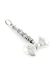 Sterling Silver Long Viking Battle Axe Charm Pendant