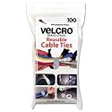 Velcro Reusable Self-Gripping Cable Ties, 0.5 Inches x 8 Inches Long, Black, 100 Ties per Pack (91140)