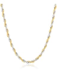 Womens Gold Ion Plated in Stainless Steel Rope Chain Necklace