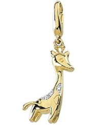 14K Two-Tone Gold Diamond Giraffe Charm -- LIFETIME WARRANTY