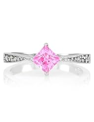 Celebrity Star Emitations Elisas Promise Ring - Pink Princess Cut CZ Size 3