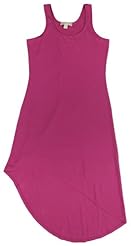 Spandex Sleeveless Tank Scoop Neck High-Low-Hem Asymmetric  Dress