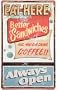 Tin Sign - "Eat Here"