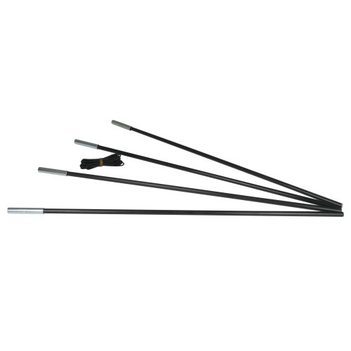 10T SPK Set of 4 Fibreglass Tent Poles black black / silver Size:65 cm x 11 mm