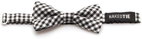 NakedTie Men's SM Plaid Bow Tie One Size Black