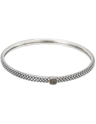 Sterling silver Enchanta Collection brown diamond stackable bangle 8 inches